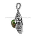 Pingente De Prata De Pedra Verde Turquesa Verde Genuine